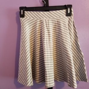 SO Gray striped skater skirt